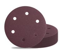 SPEEDWOX 10PCS 100 Grit 9 pouces disques de ponçage de 6 trous 9 pouces disques de ponçage de 6 trous crochet de disque abrasif rond et boucle crochet d’oxyde d’aluminium de papier de verre et boucle