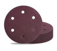SPEEDWOX 10PCS 60 Grit 9 pouces disques de ponçage de 6 trous 9 pouces disques de ponçage de 6 trous crochet de disque abrasif rond et boucle crochet d’oxyde d’aluminium de papier de verre et boucle
