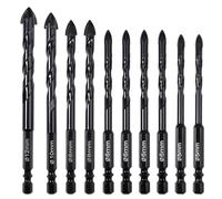 SPEEDWOX 10PCS jeu de forets de maçonnerie foret de ciment foret professionnel Hex Shank jeu de forets de béton 5mm-12mm pointe en carbure de tungstène pour carreaux de ciment en brique de verre