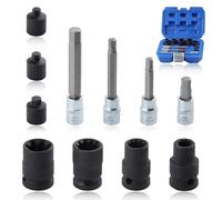SPEEDWOX 11Pcs jeu de douilles d’étrier de frein à Impact jeu de douilles spéciales et outil à embout avec boîte à outils outil d’étrier de frein adapté pour Benz Bmw Audi Porsche H7 H8 H9 H11