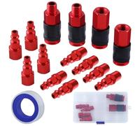 SPEEDWOX 14pcs 1/4" Npt coupleur d’air en aluminium et Kit de prise connexion rapide raccords de tuyau d’air poussez pour connecter les outils d’air et le compresseur d’air 1/4 Inch Npt filetages