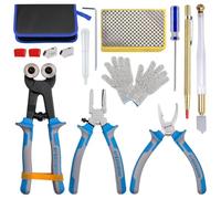 SPEEDWOX 14Pcs Premium verre courant casser pinces et Kit d’outils de coupe de classe pinces brise-grozer outil de coupe de lunettes Heavy Duty avec pointe en caoutchouc travail idéal pour les