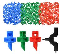 SPEEDWOX 210PCS 90/180/360 degrés émetteurs d’irrigation goutte à goutte 3 têtes de couleur Irrigation brumisation Sprinkler réfraction Micro pulvérisateur réfraction automisation goutteurs Applicable