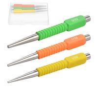 SPEEDWOX 3 pièces comprenant un poinçon à clous, un enfonce-clou de 1/32", 1/16" et 3/32", un jeu de clous et un poinçon central. Outil de pose de clous à code couleur avec poignée antichoc