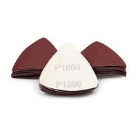 SPEEDWOX 30 pièces de papier abrasif triangulaire avec Velcro, grain 1000, 80 mm, pour outil multifonctionnel oscillant détaillé, disques abrasifs, disques abrasifs triangulaires