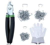 SPEEDWOX 362pcs Kit pinces à anneaux de porc pinces à anneaux de porc anneaux d’angle avec pinces à anneaux de porc droit Kit 360pcs 3/8" 1/2" 3/4" anneaux de porc avec pinces et gants pour animaux de