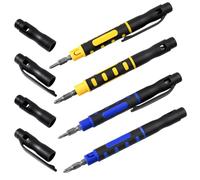 SPEEDWOX 4 pièces 4-en-1 Tournevis de poche multifonctionnel à double extrémité de type stylo avec embouts Phillips et plats pour la réparation, l'installation Jeu de tournevis de poche