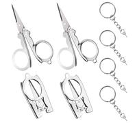 SPEEDWOX 4 pièces Ciseaux pliants en acier inoxydable Ciseaux de voyage pliables et portables avec porte-clés et étui Mini ciseaux de bricolage