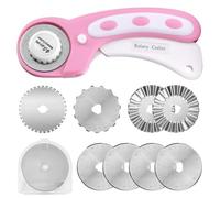 SPEEDWOX 45mm Cutter rotatif avec 8 lames supplémentaires Cutter à rouler avec verrouillage de sécurité avec verrouillage de sécurité pour tissu, cuir, artisanat, couture, matelassage - Design