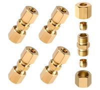 SPEEDWOX 5 pièces raccord laiton 1/4" à compression pour tube - raccord pour tube connecteur ligne d'eau de réfrigérateur droit adaptateur robinets et becs
