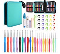 SPEEDWOX 50PCS Crochets Kit avec boîtier de rangement aiguilles ergonomiques au Crochet tisser Kits de fil DIY main tricot outils d’art 0.5mm-2.75mm poignée souple ergonomique