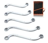 SPEEDWOX 5Pcs clé métrique en forme de S ensemble avec Double boîte de 12 points extrémités avec poche Roll-Up, 10mm à 19mm e style S ouble tête pour la réparation de véhicules entretenir