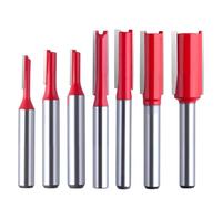 SPEEDWOX 7Pcs coupe droite embout routeur 1/4" tige embout routeur droit embout routeur pour le travail du bois embout routeur 1/8",5/32",3/16",1/4",5/16",3/8",1/2" diamètre de coupe coupe coupe