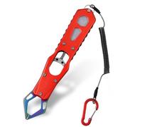 SPEEDWOX 9" métal Poisson lèvre Gripper Outil de contrôle de pêche Robuste en Acier Inoxydable attrapeur de pêche avec poignée en Aluminium Outil de poignée Facile à Attraper et à libérer, Crochet