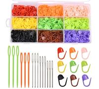 SPEEDWOX 900 pièces marqueurs de point avec 15 Pcs aiguilles à coudre éblouissantes grands yeux marqueurs de point au Crochet colorés Kit de couture à tricoter pour le point à tricoter Clips de
