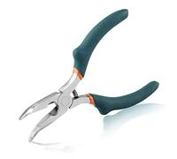 SPEEDWOX Bent Nose Pliers With Cutter 5 Inch Curved Serrated Jaw Convex Shoulder Precision Jewelry Pliers Curved Chain Nose Pliers For Wire Wrapping Beading Craft Tool