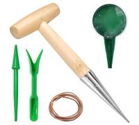 SPEEDWOX Dibbler Outil de jardinage Poignée en bois Perforateur de trou de jardin Dibbler Outil pour planter des semences