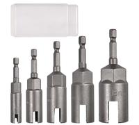 SPEEDWOX Jeu de 5 clés à écrou à oreilles 1/4 pouce à queue hexagonale Embouts pour écrous à oreilles Outils pour écrous à panneau, vis, boulons à œil, crochets en C et crochets en Q 10/12/14/16/18 mm