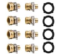 SPEEDWOX Kit de réparation de Tuyau d’arrosage en Laiton Massif avec Colliers en Acier Inoxydable, Compatible avec Les raccords de Tuyau d’arrosage de 3/4" ou 5/8" Lot de 4