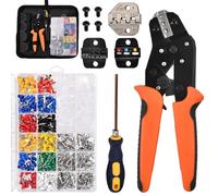 SPEEDWOX Kit de sertissage pour connecteurs thermo-rétractables avec 850 connecteurs pour câbles de qualité marine, cuivre étamé rouge awg 24-10, et outil de dénudage de fils