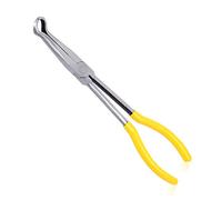 SPEEDWOX Long Reach pince de poignée de tuyau 11 pouces pince de nez à anneau pince de tuyau de 3/5 pouces diamètre Offset bougie pince d’enlèvement de botte mâchoires dentelées pour les espaces