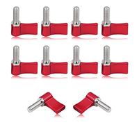 SPEEDWOX Lot de 10 boutons rotatifs à filetage mâle M6 17 mm réglable en alliage d'aluminium rouge