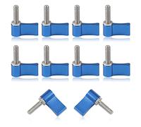 SPEEDWOX Lot de 10 boutons rotatifs à filetage mâle, vis à levier M5 17 mm, bouton rotatif avec aile, alliage d'aluminium bleu