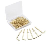 SPEEDWOX Lot de 100 Crochets à Vis à Angle Droit de 2,5 cm, Carrés à Visser, Petits Crochets en L, Accessoires de Fixation Avec Boîte de Rangement Pour la Maison