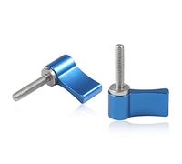 SPEEDWOX Lot de 2 boutons rotatifs à filetage mâle, M4 20 mm, réglable, bouton rotatif avec une ailette, en alliage d'aluminium bleu