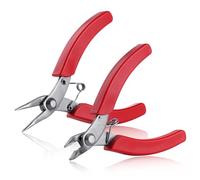 SPEEDWOX Lot de 2 mini pinces à bec long et court - 11,4 cm, pince coupante affleurante, pince coupante diagonale oblique, pince coupante en acier