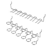 SPEEDWOX Lot de 2 supports de tournevis perforés pour panneau perforé - Assortiment de crochets multi-outils - Organisateur d'outils à double anneau - Accessoires pour cuisine, garage, établi