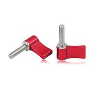 SPEEDWOX Lot de 2 vis filetées mâles réglables M5 20 mm avec une aile unique en alliage d'aluminium rouge levier rotatif pour appareil photo