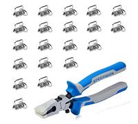 SPEEDWOX Lot de 20 clés argentées de 2,5 cm - Pince pour porte-clés, pince à briser le verre avec embouts en caoutchouc et vis réglables