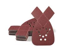 SPEEDWOX Lot de 20 feuilles de papier de verre pour ponceuse de détail en forme de souris - Grain 120 - Avec 2 pointes de rechange - Feuilles de ponçage à 12 trous pour le travail du bois