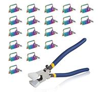 SPEEDWOX Lot de 20 porte-clés arc-en-ciel de 3,2 cm avec pinces pour porte-clés, pinces à briser le verre de 20,3 cm avec embouts en caoutchouc, mâchoires plates, matériel avec anneau porte-clés pour