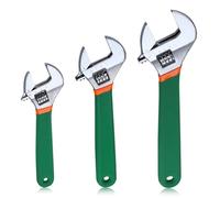 SPEEDWOX Lot de 3 clés réglables à poignée courte - Clé à oxyde noir - Clé à mâchoire large - Clé en oxyde noir avec échelle Sae gravée au laser - Poignée antidérapante pour maison, garage, atelier,