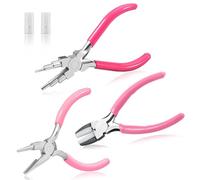 SPEEDWOX Lot de 3 outils de fabrication de bijoux - Pinces à bec concave et rond - Fournitures de fabrication de bijoux - Pince à bec plat 6 en 1 - Pince à bec concave et rond - Pince à mâchoire plate