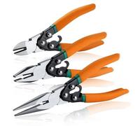 SPEEDWOX Lot de 3 pinces à action composée de 16,5 cm - Pince coupante diagonale à action composée - Pince coupante de fil de 17,8 cm - Pince à bec long à action composée de 20,3 cm avec verrouillage