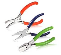 SPEEDWOX Lot de 3 pinces à bijoux de 12,7 cm, pince à sertir 6 en 1, diamètre de la pointe de 3 à 9 mm, pince à nez en nylon de 12,7 cm pour sertir des bijoux, plier des fils