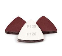 SPEEDWOX Lot de 30 feuilles de papier de verre triangulaires auto-agrippant grain 120 80 mm pour outil oscillant multi-usage, ponceuse de détail