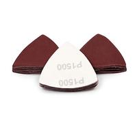 SPEEDWOX Lot de 30 feuilles de papier de verre triangulaires auto-agrippant grain 1500 80 mm pour outil oscillant multifonction, ponceuse de détail, disques de ponçage triangulaires