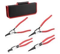 SPEEDWOX Lot de 4 pinces à circlips de 33 cm, kit de pinces à circlips internes et externes, diamètre de la pointe 0,3 cm, pince à mâchoires droites et incurvées outil de retrait de bague de précision
