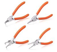 SPEEDWOX Lot de 4 pinces à circlips pour circlips internes externes de 15,2 cm, diamètre de la pointe : 1,25 mm, pince de maintien de précision, mâchoires droites et incurvées pour retirer les bagues