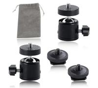 SPEEDWOX Lot de 4 têtes sphériques rotatives à 360 degrés pour Appareil Photo - Tête sphérique pivotante - Mini tête sphérique - Vis de Fixation pour trépied - Adaptateur de Fixation pour Appareil