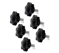 SPEEDWOX Lot de 6 boutons de serrage à vis M8 x 16 - Prune - En forme hexagonale - Vis moletée - Filetage mâle - Filetage métrique