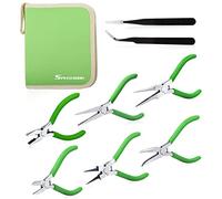 SPEEDWOX Lot de 6 mini pinces avec étui comprenant une pince à bec plat, une pince à bec rond, une pince diagonale, une pince à bec aiguille avec 2 pinces pour travaux manuels, réparation