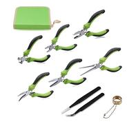 SPEEDWOX Lot de 6 mini pinces avec étui, pince coupante, pince coupante, pince coupante courbée, pince Lineman, pince à bec long avec 2 pinces pour travaux manuels, réparation