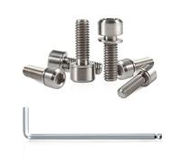 SPEEDWOX Lot de 6 vis de potence de vélo avec rondelles en alliage de titane hexagonal, boulons coniques pour VTT, pièces de potence de vélo de route, M6 x 18 mm, titane normal