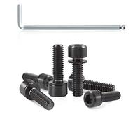 SPEEDWOX Lot de 6 vis de tige de vélo avec rondelles en alliage de titane hexagonal, vis coniques pour VTT, vélo de route, M6 x 20 mm, noir