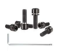 SPEEDWOX Lot de 6 vis de Tige de vélo avec rondelles en Alliage de Titane Hexagonal, vis Coniques pour VTT, vélo de Route, M5 x 16 mm, Noir